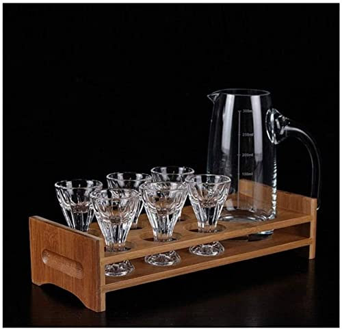 Aioneer Hochwertiger Dekanter, Weinkaraffe, Kristallgläser, Schnapsgläser, Schnapsgläser, gestreifte kleine Weingläser, Becherhalter, Splitter-Set, Dekanter, Whiskyglas