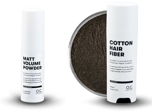 O.C. HAIRCARE Streuhaar Starter Set zur Haarverdichtung - für Scheitel, kahle Stellen am Ober- und Hinterkopf - von führenden Salons empfohlen - 11 Farben - widerstandsfähige Streuhaare