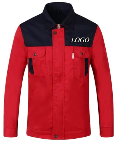 Honghuang Personalizzato Abbigliamento da Lavoro Tute Uomini Manica Lunga Officina Uniformi Stampa Personalizzata Azienda Logo Testo Unisex Abiti da Lavoro Giacca Purple,XL