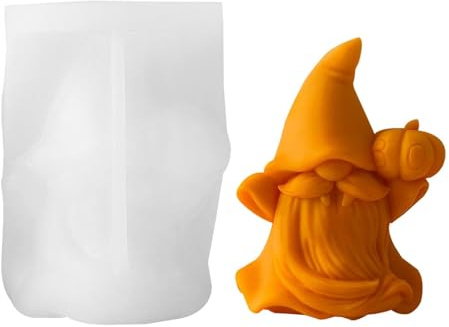 XIAOXIAOYU Gnome Mould, Gnome Moulds for Resin - Gnome Epoxy Resin Casting Moulds, Craft Supplies, Candle Making Moulds, Resin Craft Moulds for Home Decoration, Garden Statues