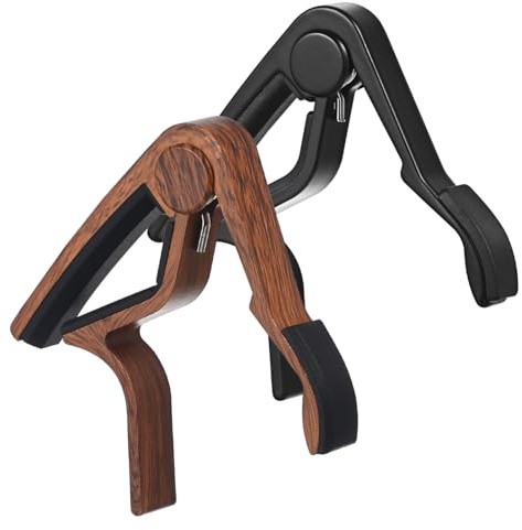 JEWEDECO 2 Stück Gitarren Capos Akustischer Kapodaster mit Gleichmäßigem Druck Einhand Klemme Kompatibel für Akustik und E-gitarre Universelles Gitarrenzubehör