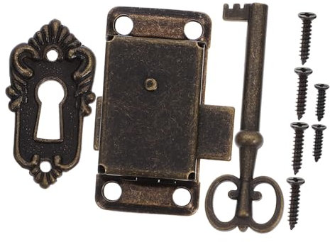jojofuny Schrankschloss Satz Retro Schloss Mit Schlüssel Metall Schubladenschloss Für Schmuckkästchen Und Möbel Vintage Stil Inklusive Montageschrauben