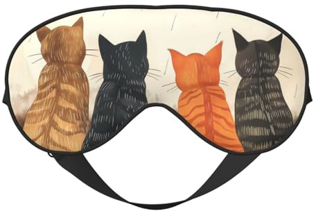 Schlafmaske, Vier Katzen beobachten Regen Augenmasken zum Schlafen, Schlafmasken für Frauen und Männer, Verdunkelungs-Augenabdeckungen für Reisen/Schlafen