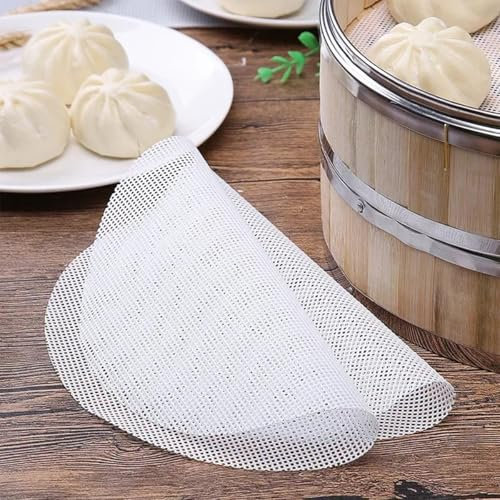 Cozylkx 2pcs Food Grade Silicone Steamer Mat, 25cm Round Bamboo Steamer Liners Non-stick Dumpling Mesh Dim Sum Pads for Kitchen Baking