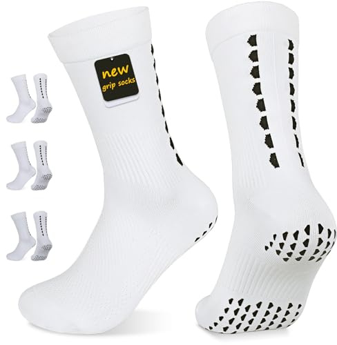 PERMANENTLY001 Calzini Antiscivolo Calcio Uomo e Donna, Calze Ciclismo Traspiranti e Compression, Grip Allenamento Sportivo Yoga Pilates Basket Corsa…