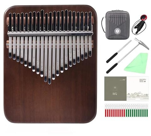 Kalimba 21 Keys Professionelles Daumen Klavier Kalimba Volles Massives Holzfurnier Kirschholz Kalimba Keyboard Instrument Fingerklaviere(Walnut)