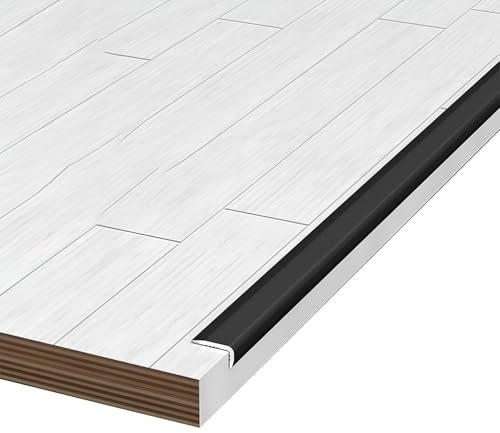 Coayuou Winkelprofil 3 Stück 90cm Treppenkantenprofile Aus Aluminium Übergangsprofil Extra Breit Aluwinkel Für Fliesen, Treppen, Möbel Und Mehr(Schwarz,2cm*1cm)