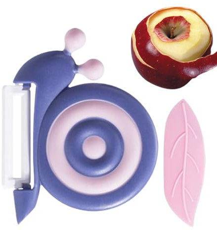 Sbucciatore per verdure, sbucciatore per cetrioli, pelapatate manuali a di lumaca - Strumento per sbucciare frutta in ceramica gadget da cucina con manico antiscivolo per insalate