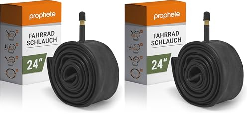 Prophete Fahrradschlauch 24 Zoll | Autoventil | ETRTO 40-507, 47-507, 50-507, 54-507, 57-507 | geeignet von 24 x 1,5 Zoll bis 24 x 2,125 Zoll (Packung mit 2)