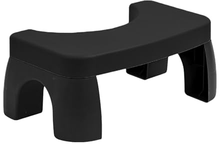 Non -Slip -Squetting -Toilettenhocker, Plastik, Verbesserung der Haltung Poop Stuhl Toilettenhilfe Schritte für Heimbürobadezimmer (Schwarz)