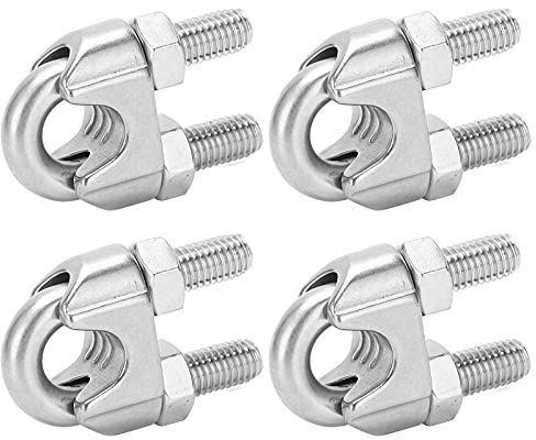 4st 9/16 M14 304 Rostfritt Ståltrådsklipp, Tunga U -bultadelklämmor för 14 Mm Kabel, Rostisäker Utomhusbruk för Uteplats/staket/fitnessutrustning