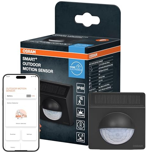 OSRAM SMART+ WIFI Outdoor-Bewegungsmelder in Anthrazit, IP65-Schutz, für Smart-Home-Anwendungen im Außenbereich | SMART+ WIFI Outdoor Motion Sensor, Plugs, Anthrazit, , 1-Pack