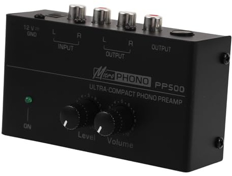 Uonlytech Preamplificador de Fono para Tocadiscos Reemplazo de Preamplificador de Phono Amplificador Estéreo de Metal para Audio Doméstico