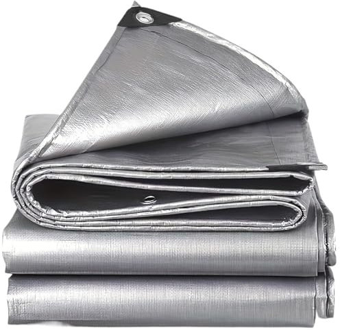 GIYXHU Tarp Wasserdicht wasserdichte Zeltplane, Außenmarkise, Plane, Camping, Sonnenschutz, Segel, silbernes Vordach, Sonnenschutz, Regen(3x3.0m)