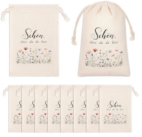 10 Stück Erzieherin Geschenk Danke Gastgeschenke Geschenktüten Dankeschön für Abschluss Taufe Geburtstag Hochzeit Mitgebsel Stoffbeutel mit Kordelzug für Lehrerin Kollegen (Farbe 3)
