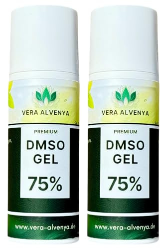 2x DMSO GEL 75% Original hochdosiert DMSO 99,9 Prozent Reinheit mit Dimethysulfoxid 99,9% 2x50ml Airless HDPE-Tube, Natur