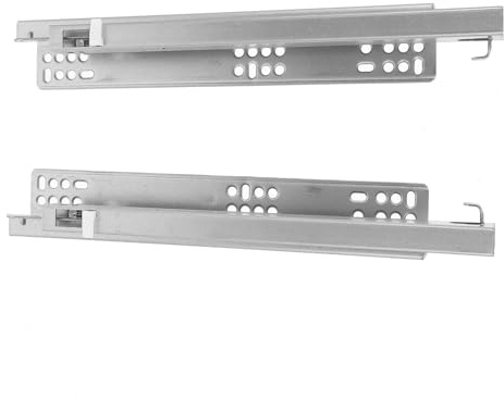 Tofficu Hidden Soft Close Drawer Slides 12-inch Thickened Bottom Mounted Kitchen Cabinet Rails, Silent Self-Closing Drawer Glides for Cupboards and Dressers, 2pcs Set