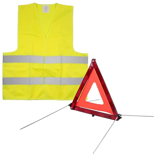 Kit de sécurité voiture avec gilet jaune et triangle de signalisation [Lescars]