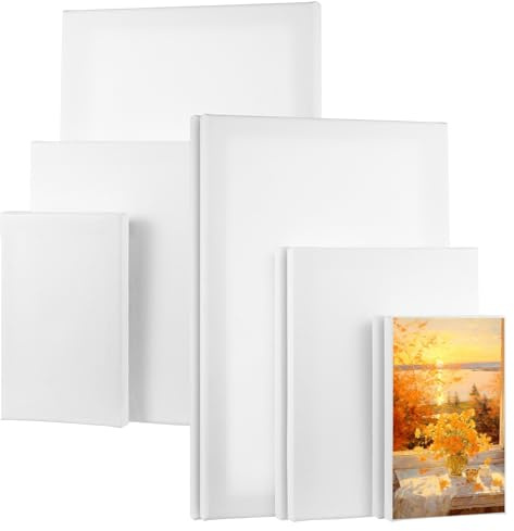 9 Stück Kleine Leinwand zum Bemalen 30x20cm 20x15cm 15x10cm, Keilrahmen Leinwand Set, Baumwolle Leinwände zum Bemalen, White Canvas Leinwände für Acrylfarben Ölgemälde Bastler Künstler (B)
