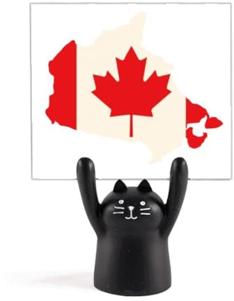 Symbol Canada Country Flag memo Holder Cartoon Black cat Stand Decoration