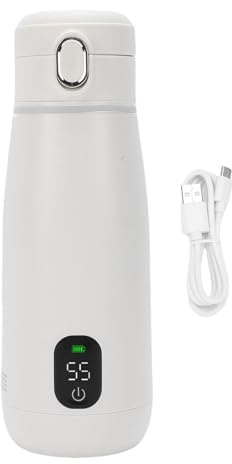 Zerodis Bouilloire électrique Portative de Voyage, Chauffe-Eau D'acier Inoxydable avec la Chaudière à Eau Chaude sans Fil de Chargement D'usb pour la Randonnée de Camping