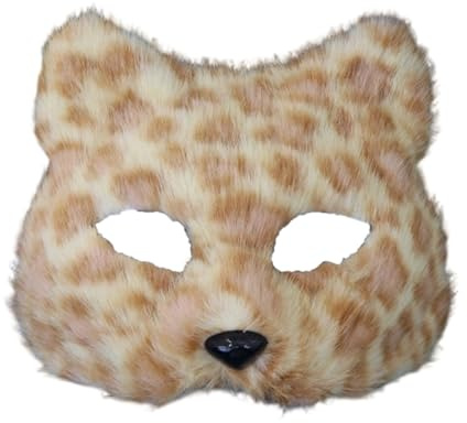 Animal Renards Masque De Loup En Peluche Chat Demi-Visage Masque Pour Les Yeux Cosplay Halloween Costume Accessoires Pour Mascarade Carnaval Fausse Fourrure Loup Chats Renards