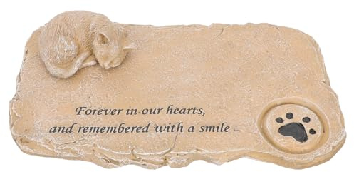 Healifty Lápida Conmemorativa Adorno para Jardín y Sala Diseño de Gatito Piedra Memorial Pequeña para Gatos de Resina para Mascotas
