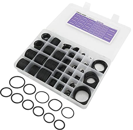 Tomantery Universelles 447-teiliges O-Ring-Dichtungsset, HNBR-Gummi-O-Ring-Dichtungssortiment, Hoch-/niedrigtemperaturbeständig für SH-Bagger, Unverzichtbares Werkzeug für Werkstatt- und