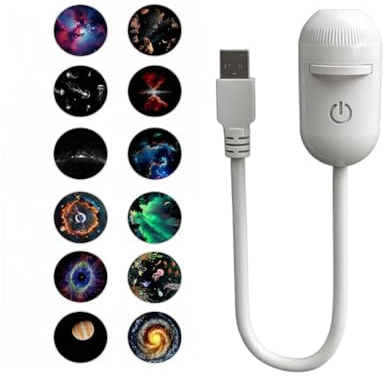 Lampada proiettore LED portatile 2 in 1 USB Luce notturna cielo stellato Ambiente immersivo per camera da letto, auto, decorazione interna domestica