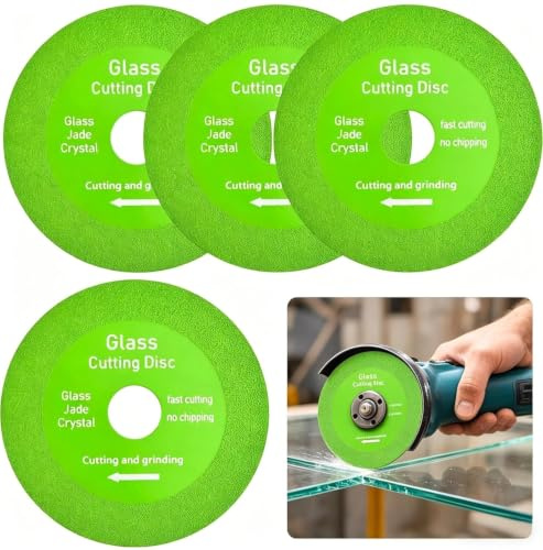 4 dischi da taglio per vetro da 100 mm, disco diamantato professionale per tagliare vetro, bottiglie di ceramica, piastrelle, lama per sega ultrasottile, senza schegge, per tagli precisi, compatibile