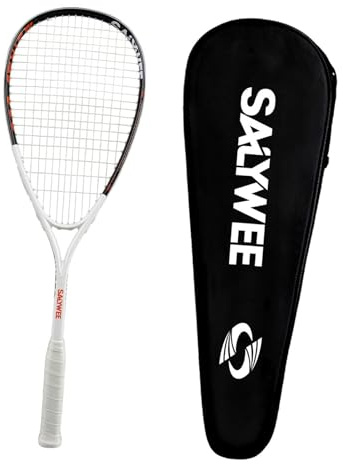 Wswqop Squash Racket Leggero E Maneggevole con Materiali Durevoli Corde di Nylon Presa Sicura Borsa Inclusa Adatto per Sportivi Palestra E Principianti, Nero