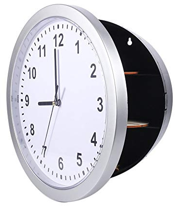 Hidden Secret Wall Clock Container Box for Money Stash Jewelry Valuables Cash Storage