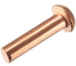 sourcing map 50Pcs 5/32Pouces X 5/8Pouces Rond Tête Cuivre Solide Rivets Attaches