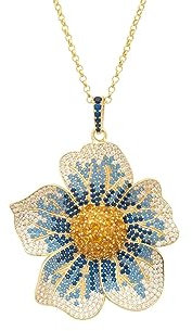 LATELITA Stiefmütterchen-Blumen-Blaue Halskette Gold