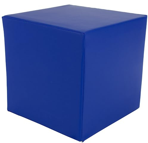 ATC Handels GmbH Stufen-Lagerungskissen mit Kunstlederbezug in 5 Maße: 50x50x50 cm - Bandscheibenhocker, Sitzhocker, Sitzwürfel, Kunstleder, Lendenstütze (blau)