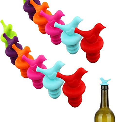 LATRAT 10 tappi per bottiglie di vino, birra, champagne e acqua soda, multicolore, silicone, rotonda