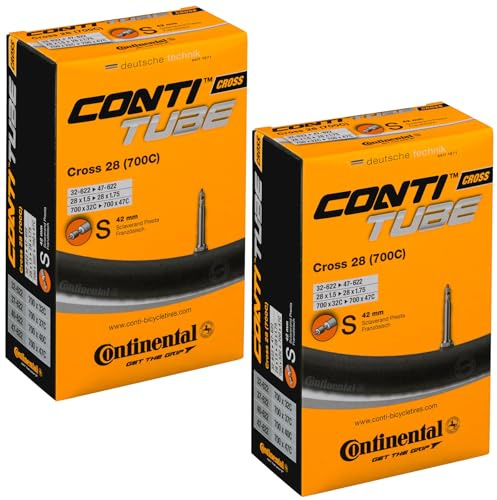 Continental Cross 28'' 700x32-47c Fahrradschlauch Innenschläuche, Fahrrad Zubehör – 42mm Presta-Ventil (2 Röhren)