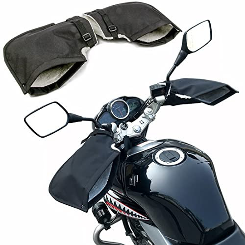 ITODA Lenker Handshuhe Motorrad Lenkerstulpen Winter Universal Lenkerhandschuhe Plüschfutter Lenkermuffen Warm Handmuff Thermo Fahrradhandschuhe Motorradlenker Handwärmer Stulpen für Fahrrad Roller