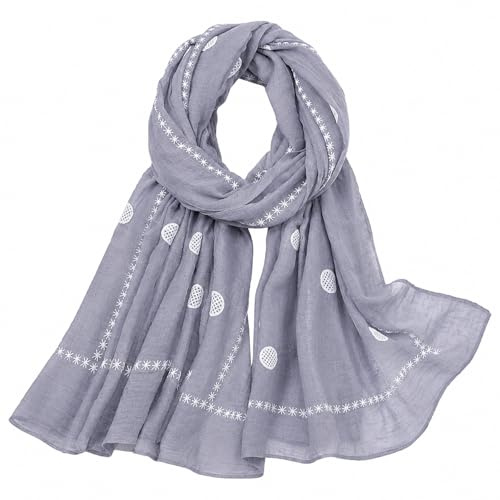 MAIRY Halstuch Damen Floral Schals Mode Muster Blaue Übergroßer Stola Tücher Mit Fransen Lang Schals Deckenschal