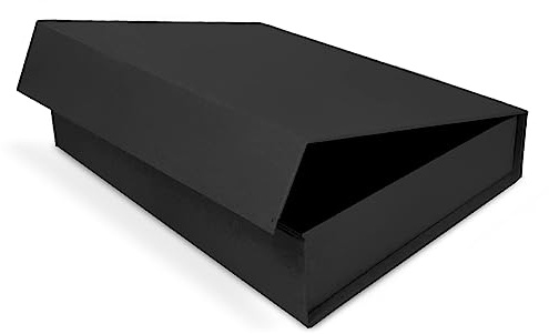 Verpackungswelt Geschenk-Box mit Deckel | 23 x 17 x 5 cm | Geschenk-Karton mit Magnet-Verschluss | Perfekt für Geburtstag, Hochzeit, Weihnachten, Geburt | Geschenk-Verpackung in Schwarz Natur
