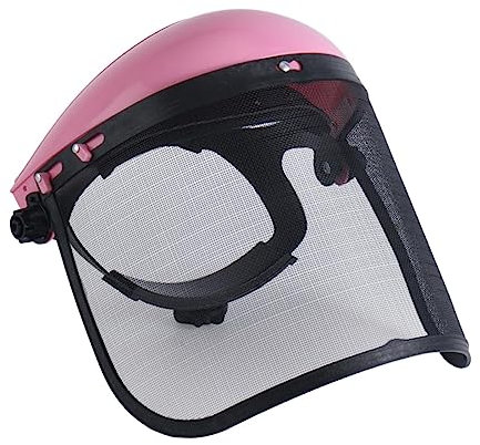 Sharplace Protection contre la tronçonneuse avec visière en maille métallique Bonne ventilation Bandeau réglable durable Léger pour les travaux en extérieur, ROSE