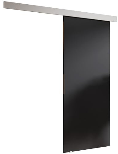 KIER FURNITURE Schiebetür Komplettset MALIBU - Tür mit Laufschiene - Schiebetürsystem - Raumspartür - Innentüren - Sliding Door Set - Graphit B106xH205xT1,6cm