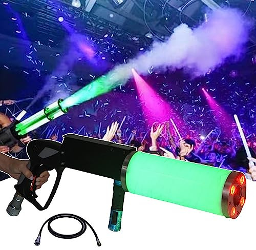 Bar Party Led Co2 Jet Machine, Máquina Humo Máquina Efectos Escenario Colorido con 3M Manguera De Gas, Nebulizador, Pistola De Humo para Discoteca, Fiesta, Escenario, Boda