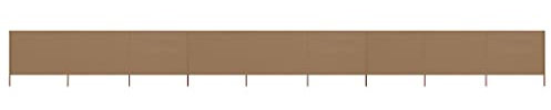 LAPOOH 9-teiliges Windschutzgewebe, Zaun Sichtschutz, Sichtschutz Garten, Windschutz, Gartensichtschutz, Bauzaun Sichtschutz, Terassen Sichtschutz, 1200 x 120 cm Taupe