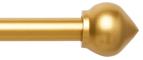 Gardinenstangen Gold Ausziehbare Gardinenstange 76cm bis 132cm Verstellbare Gardinenschiene 30 bis 52 Inklusive Stangen, KUGEL-Endstücke, 3-teilige Halterungen, Befestigungssets für Wohnzimmer
