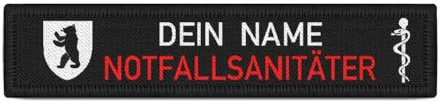 Copytec NOTFALLSANITÄTER Berlin Namen-Schild Freistaat Feuerwehr Rettungdienst #40815