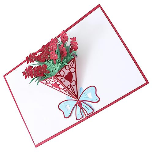 EXCEART Pop-up Grußkarten Mit Umschlag Für Geburtstag Valentinstag Weihnachten Feiertage Aus Hochwertigem Handgefertigten Papier