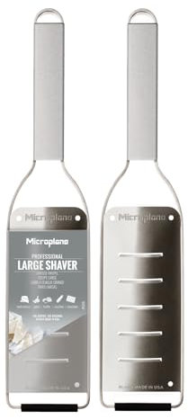 Microplane Nueva serie profesional – Rallador grande, elegante diseño de acero inoxidable, perfecto para chocolate, queso duro, trufas, coco, calabacín, mantequilla y más| Hoja de acero inoxidable