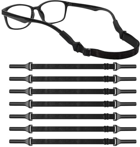 Thoquene 8 Stück Verstellbarer Brillenband Sport Kinder, Anti Rutsch Brillenbänder Herren