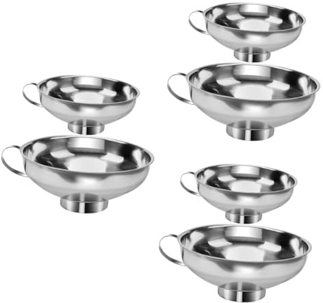 MAGICLULU 6 Pezzi Imbuto In Acciaio Inossidabile Imbuto Per Liquidi In Acciaio Inossidabile Gadget Da Cucina Imbuti Per Olio Portatili Imbuti Metallici Per Il Riempimento Di Bottiglie